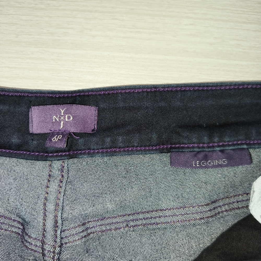 NYDJ 6 Petite Lift Tuck Indigo Blue Dark Wash Jeggings Made in USA Skinny Jeans - Picture 5 of 16